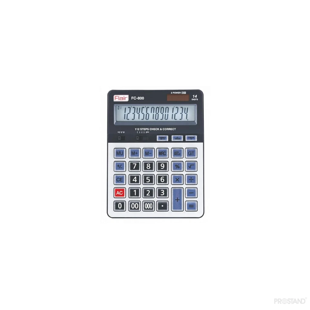 Калькулятор электронный flair fc 800 154*200мм 14-разр. 1/10/40 2