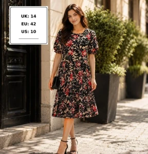 Rochie dame ex-2, floral roz, mărimea 14