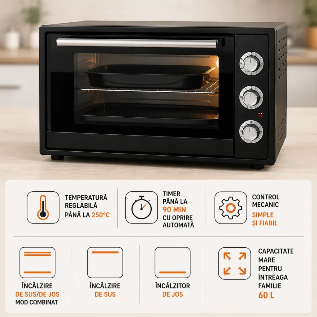 Электрическая духовка ferre 60l 60500 black, 60500bl 2