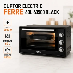 Cuptor electric ferre 60l  60500 black, 60500bl