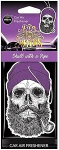 Aroma car cellulose dia de los muertos skull with a pipe aromatizator auto (24buc)