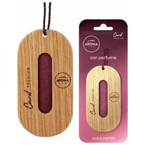 Aroma car premium wood card  (oud&pepper) aromatizator auto