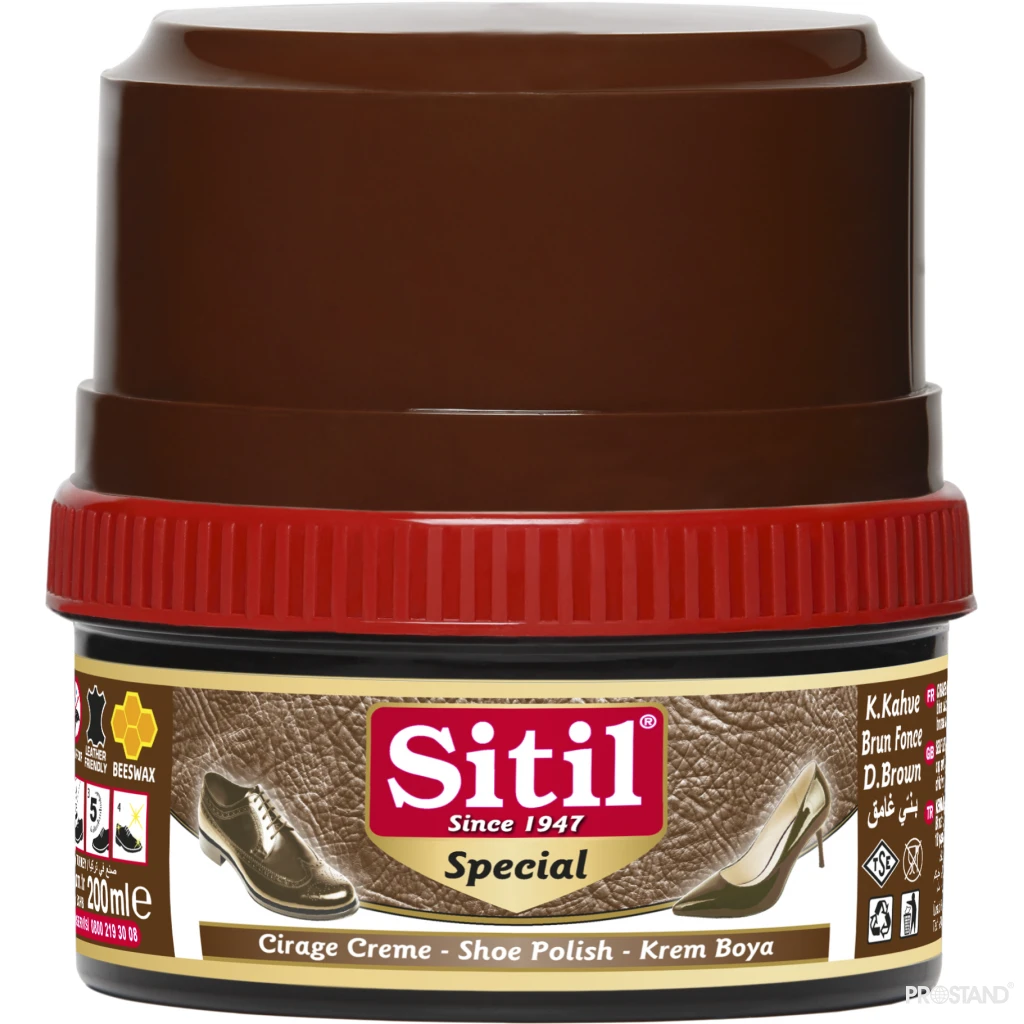 Sitil крем для обуви с губкой 200 г sshb117 (02  brown dark ) 2