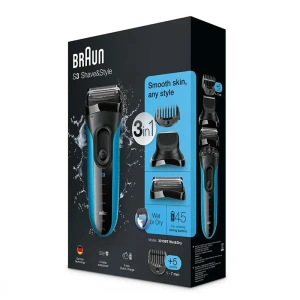 Aparat de ras electric braun 3010 bt wd, albastru Thumbnail 2