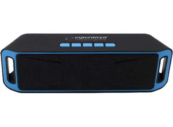 Esperanza folk ep126kb, bluetooth portable speaker, power: 6w (2 x 3w), black/blue, built-in fm radio, bluetooth profiles: a2dp, avrcp, hfp, hsp, blue 2