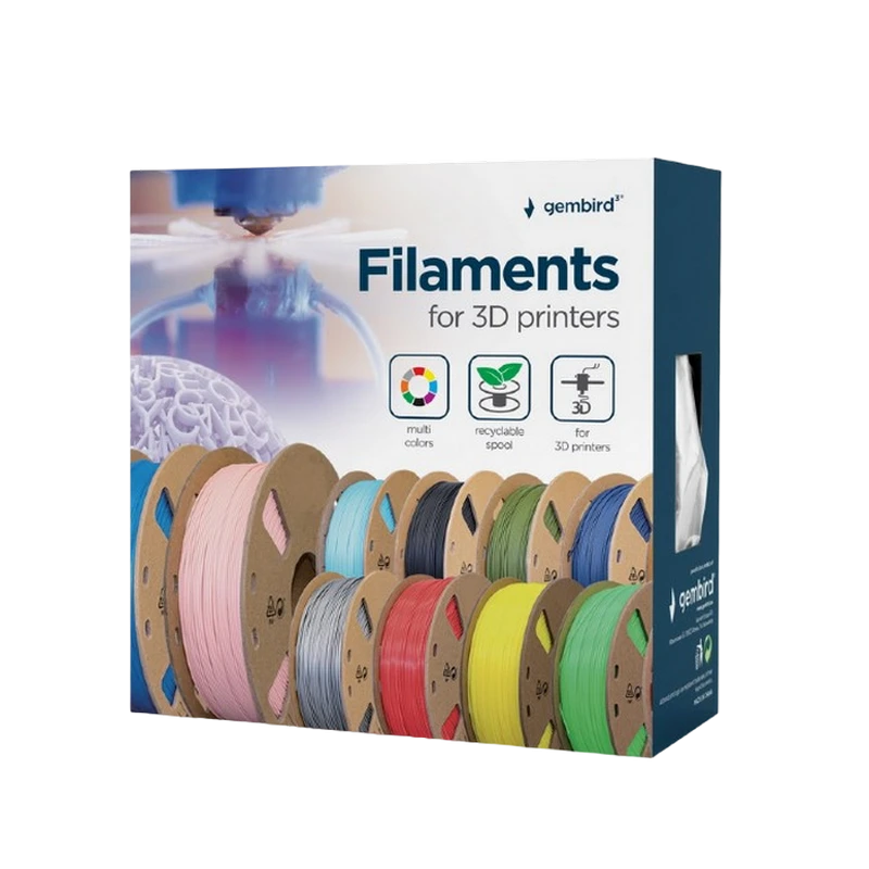 Filament pentru imprimantă 3d gembird 3dp-petg1.75-01-y, petg, galben, 1.75 mm, 1kg 3