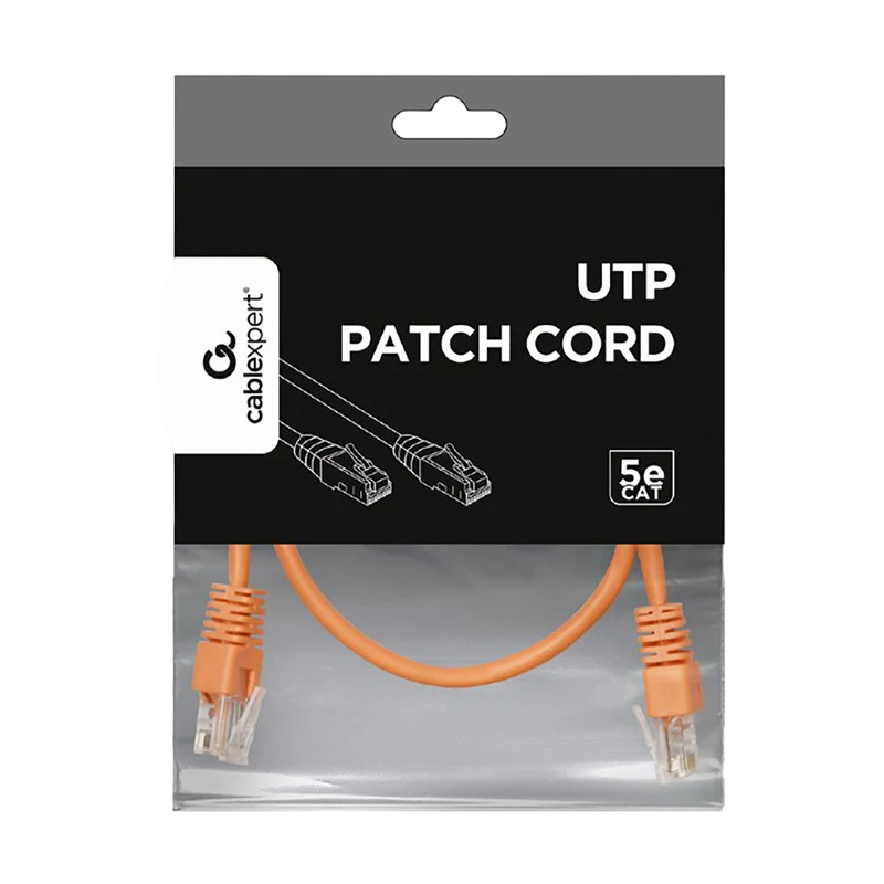 Patch cord cablexpert pp12-0.25m/o, cat5e utp, 0,25m, portocaliu 4