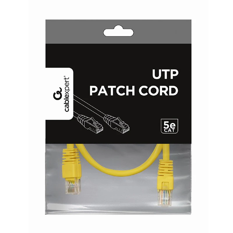 Patch cord cablexpert pp12-0.25m/y, cat5e utp, 0,25m, galben 4