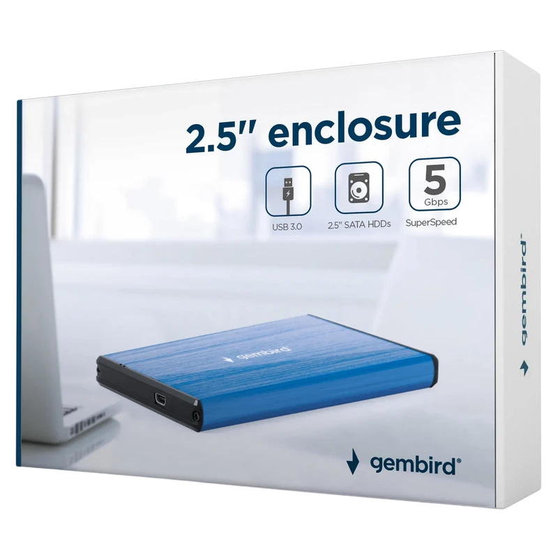 Внешний корпус gembird ee2-u3s-3-db, deep blue (ee2-u3s-3-db) 3