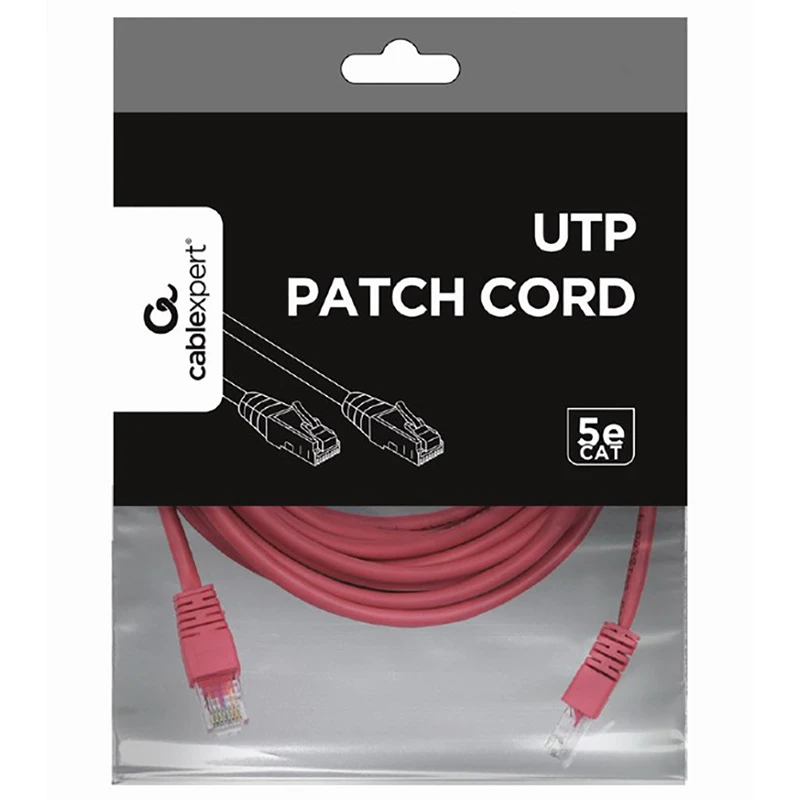 Patch cord cablexpert pp12-5m/ro, cat5e utp, 5m,  6