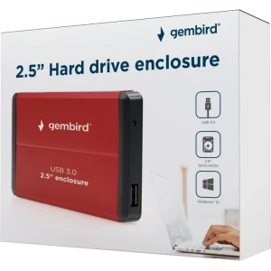 Carcasă externă gembird ee2-u3s-2-r, roșu (ee2-u3s-2-r) Thumbnail 2