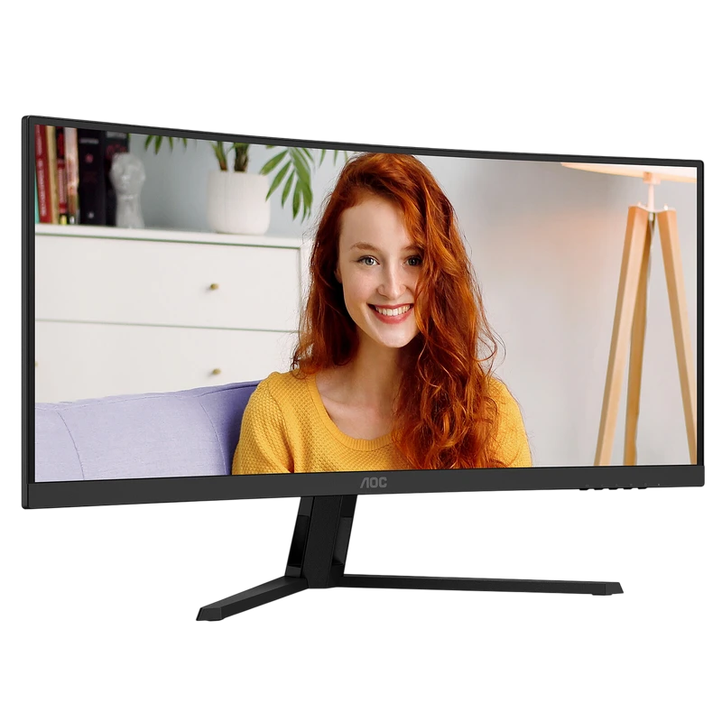 34" офисный монитор aoc cu34b3e, va 3440x1440 wqhd, чёрный 9