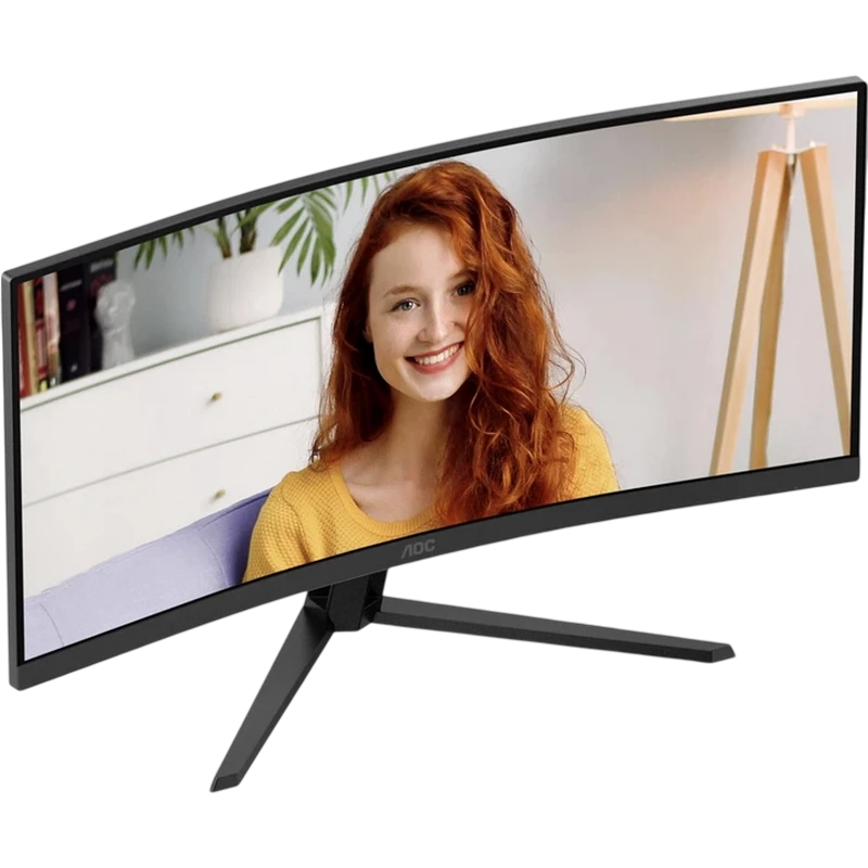 34" офисный монитор aoc cu34b3e, va 3440x1440 wqhd, чёрный 5