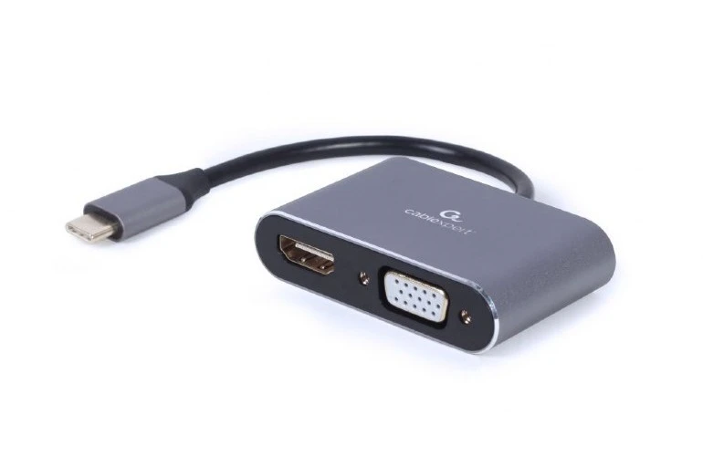 Видеоадаптер cablexpert a-usb3c-hdmivga-01, usb type-c - vga, hdmi, серый 2