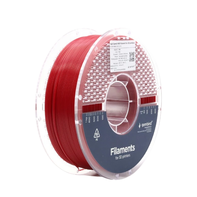 Filament pentru imprimantă 3d gembird 3dp-abs1.75hy-01-r, abs, roșu, 1.75 mm, 1kg 2