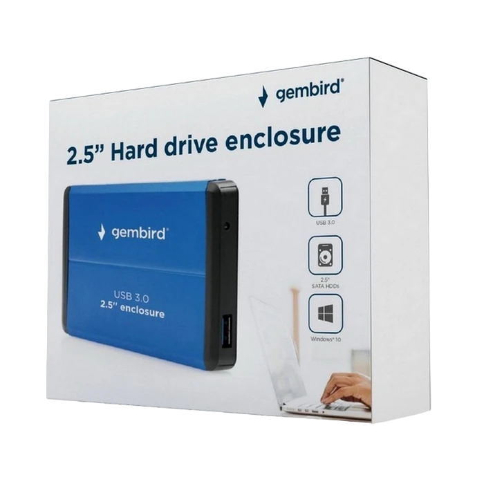 Внешний корпус gembird ee2-u3s-2-b, синий (ee2-u3s-2-b) 7