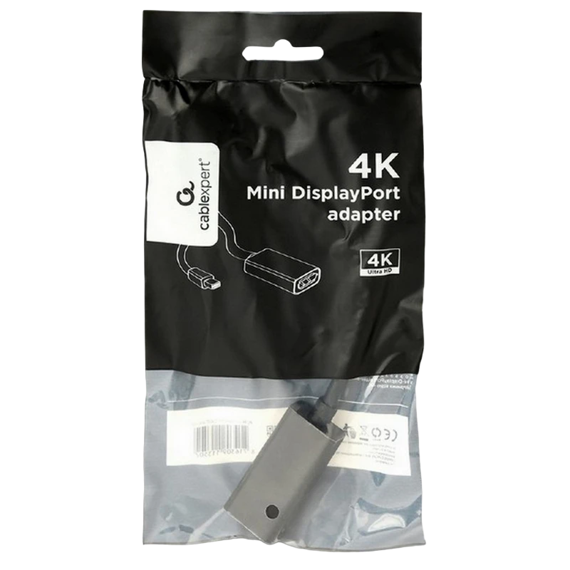Adaptor video cablexpert a-mdpm-dpf4k-01, minidp (m) - displayport (f), 0,15m, negru 3