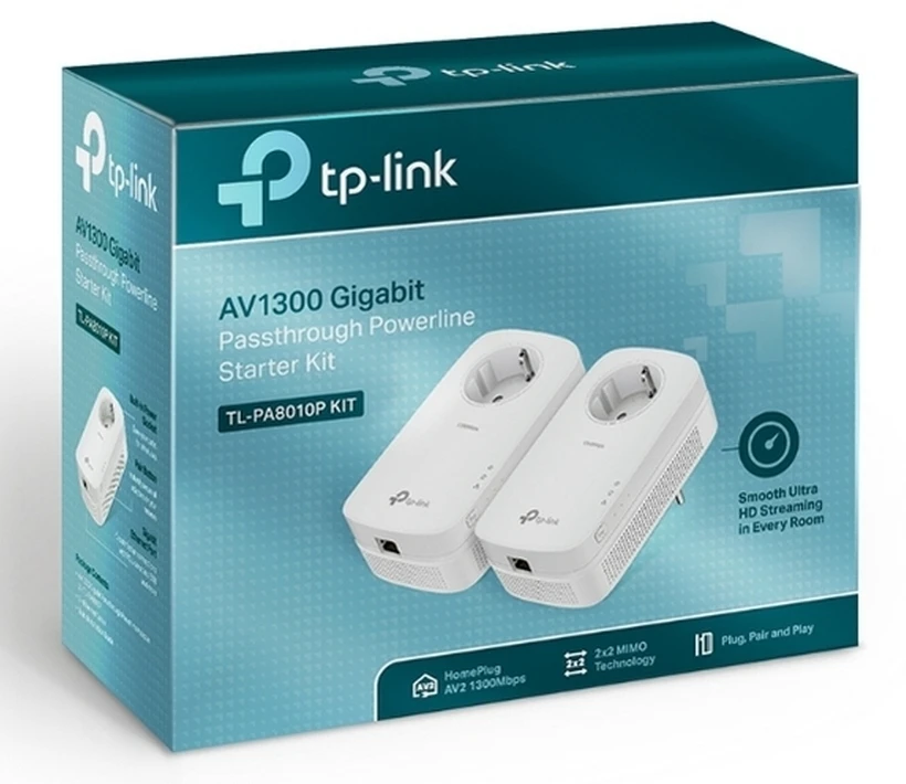 Powerline adapter  tp-link tl-pa8010pkit, av1300, 1300 mbps, alb 4