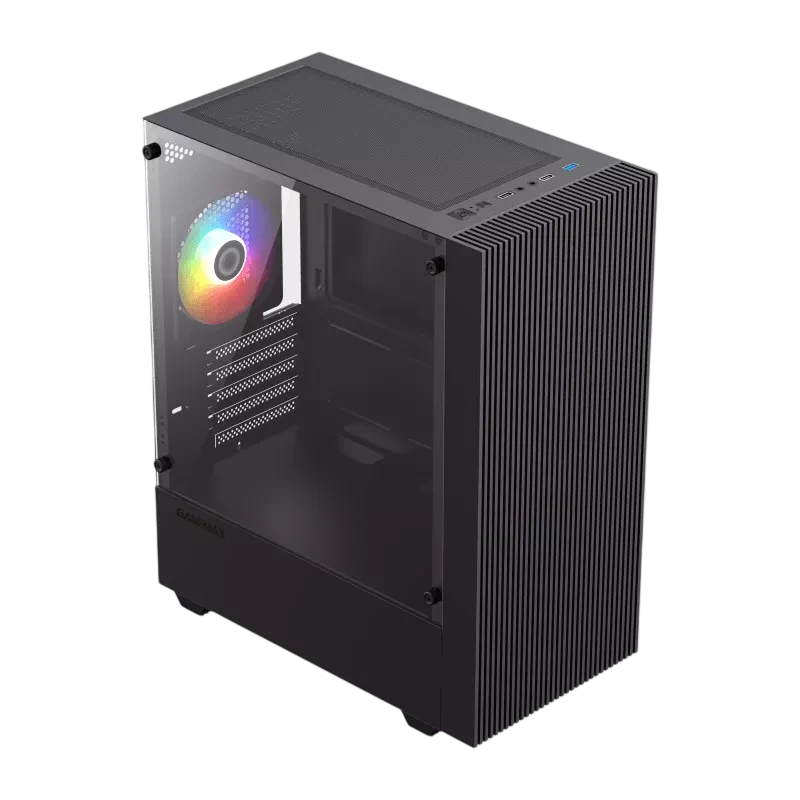 Компьютерный корпус gamemax edge, micro-atx, без блока питания, чёрный 6