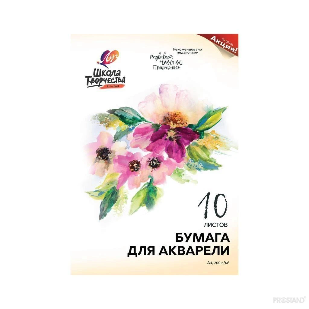 Папка для рисования акварелью a4 "школа творчества" 10л 1797-08 луч 30с 1/10/20 2