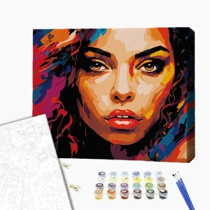 Pictură pe numere 30*40 сm (pânză neagră/fără cutie) – armonia culorilor Thumbnail 2
