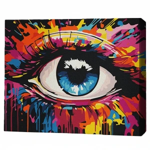 Pictură pe numere 30*40 сm (pânză neagră/fără cutie) – emoția privirii