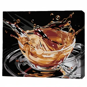 Pictură pe numere 30*40 сm (pânză neagră/fără cutie) – strop de cafea Thumbnail 2