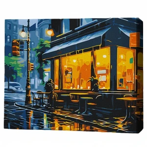 Pictură pe numere 40х50 cm (fără cutie) – luminile orașului ploios