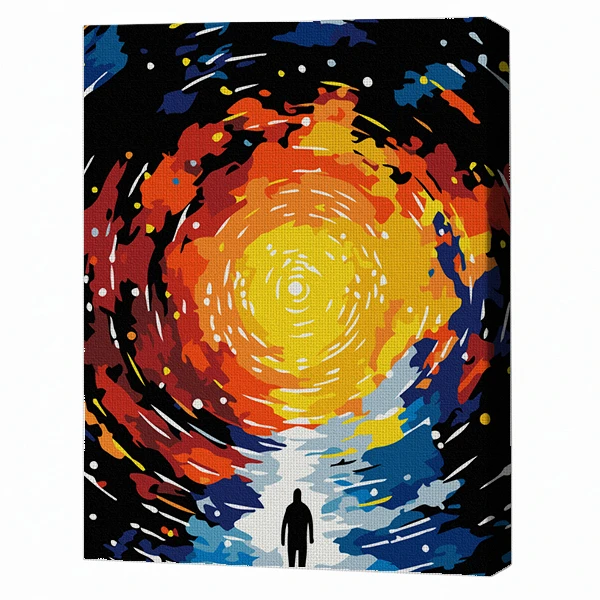 Pictură pe numere 30*40 сm (pânză neagră/fără cutie) – centrul universului 2