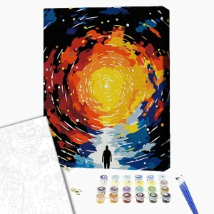 Pictură pe numere 30*40 сm (pânză neagră/fără cutie) – centrul universului Thumbnail 2