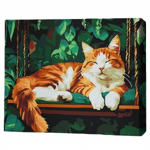 Pictură pe numere 40х50 cm (fără cutie) – pisică pe leagăn Thumbnail 2