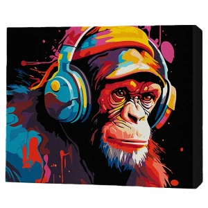 Pictură pe numere 30*40 сm (pânză neagră/fără cutie) – ritmul junglei