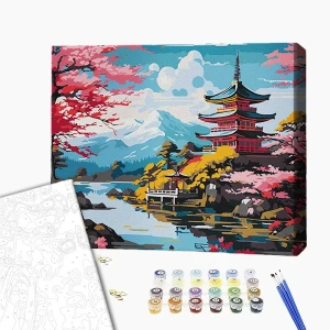 Pictură pe numere 40х50 cm (fără cutie) – înflorirea sakurei Thumbnail 2