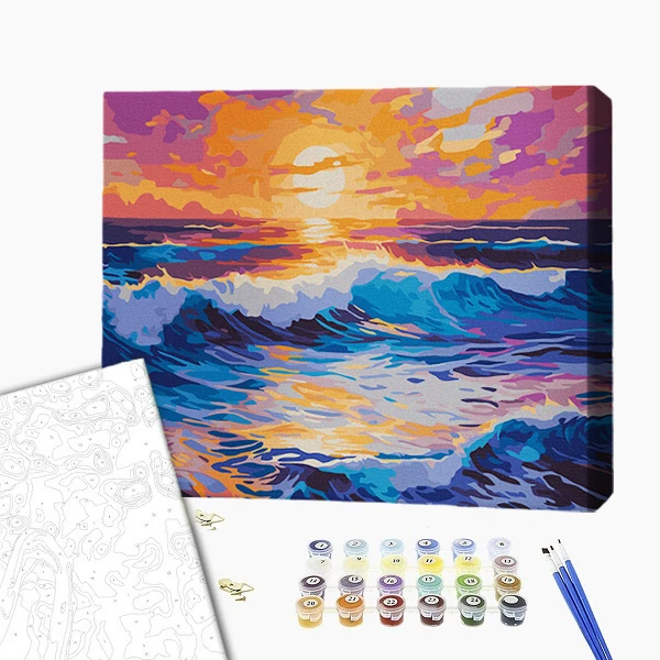 Pictură pe numere 40х50 cm (fără cutie) – apus peste ocean 2