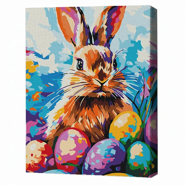 Pictură pe numere 30*40 сm (fără cutie) – iepuraș de paște 2