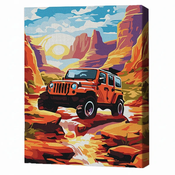 Pictură pe numere 30*40 сm (fără cutie) – expediție off-road 2