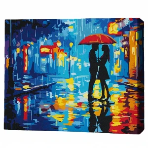 Pictură pe numere 30*40 сm (fără cutie) – romantică în orașul ploios