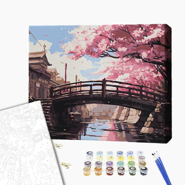 Pictură pe numere 30*40 сm (fără cutie) – înflorirea sakurei 2