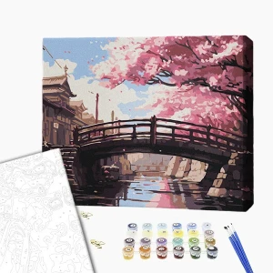 Pictură pe numere 30*40 сm (fără cutie) – înflorirea sakurei Thumbnail 2