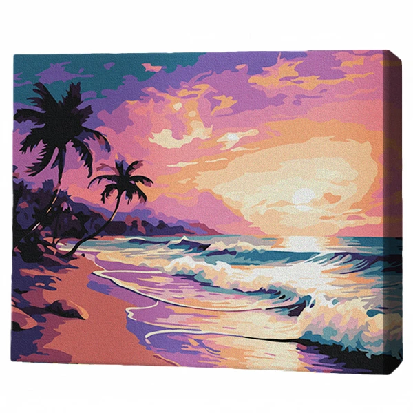 Pictură pe numere 30*40 сm (fără cutie) – apus tropical 2