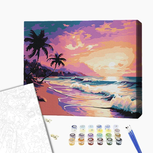 Pictură pe numere 30*40 сm (fără cutie) – apus tropical 2