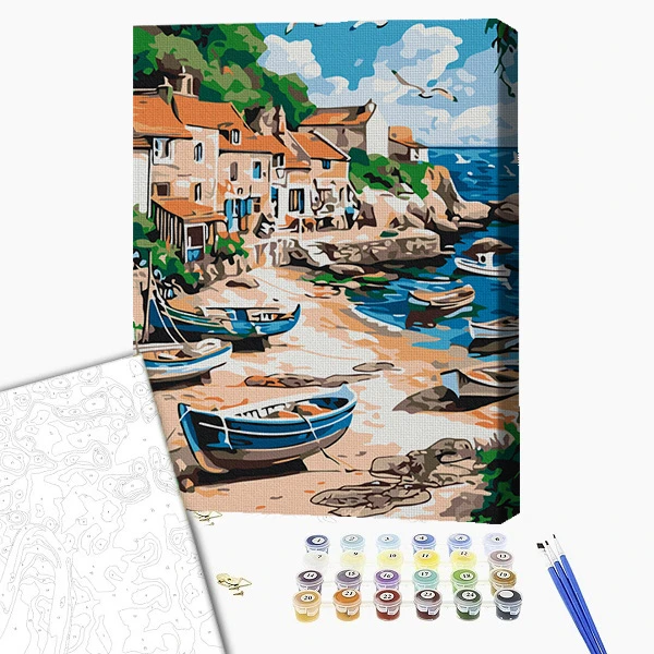 Pictură pe numere 30*40 сm (fără cutie) – port liniștit 2