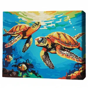 Pictură pe numere 30*40 сm (fără cutie) – țestoase marine