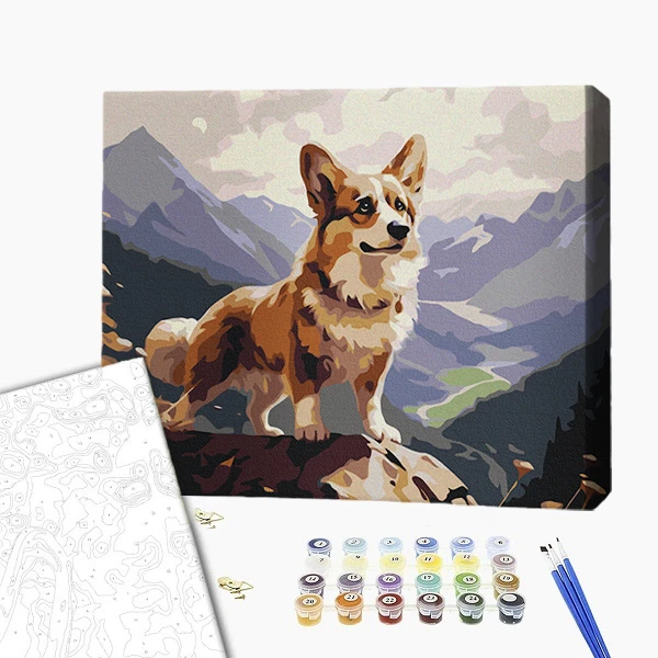 Pictură pe numere 30*40 сm (fără cutie) – corgi curajos 2