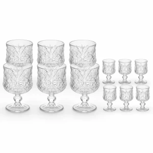 Păhare sticlă set 6+6buc, fluturaș 611-12a/801-12 Thumbnail 5