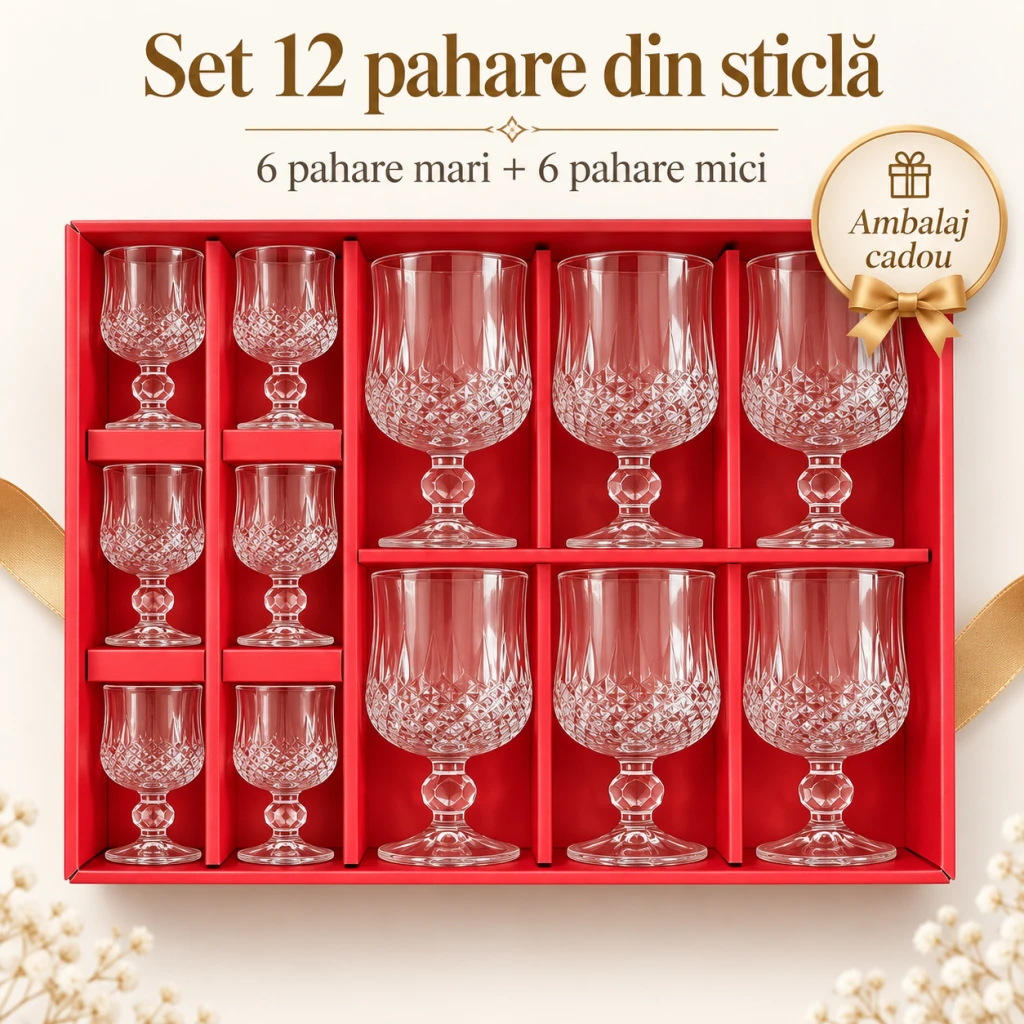 Set pahare și păhărele, 12 buc. 611-12d/801-12 2