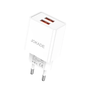 Зарядное устройство jokade настенное 2*usb-a 5a, 20w jb120, белое