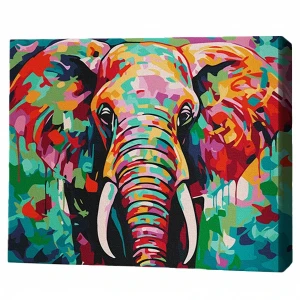 Pictură pe numere 30*40 сm (fără cutie) – elefant colorat
