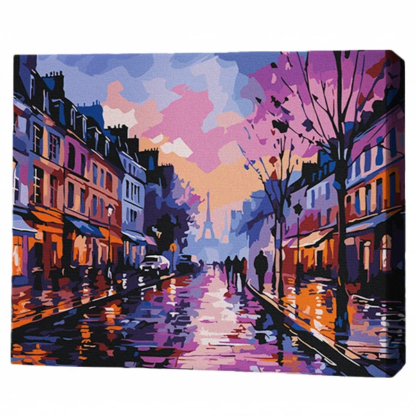 Pictură pe numere 40х50 cm (fără cutie) – luminile parisului de seară 2