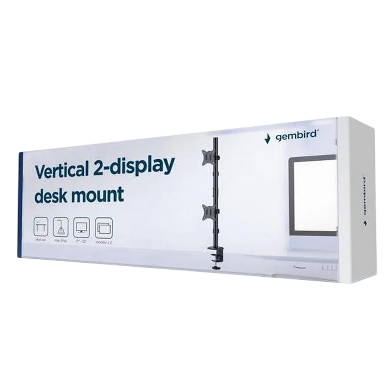 Suport birou pentru monitoare gembird ms-d2st-02, negru 8